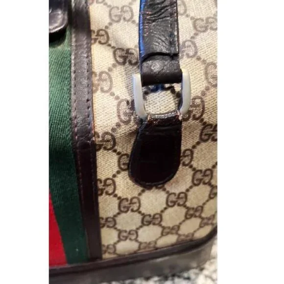 1960' GUCCI ANTIQUE TRAIN CASE LUGGAGE BAG - Picture 12 of 16